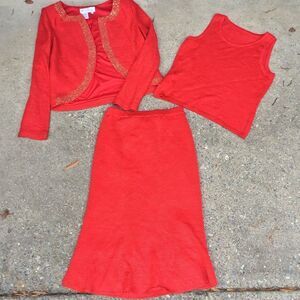 Vintage Festive Holiday Dorinda Clark-Cole Rose Collection 3 piece Set